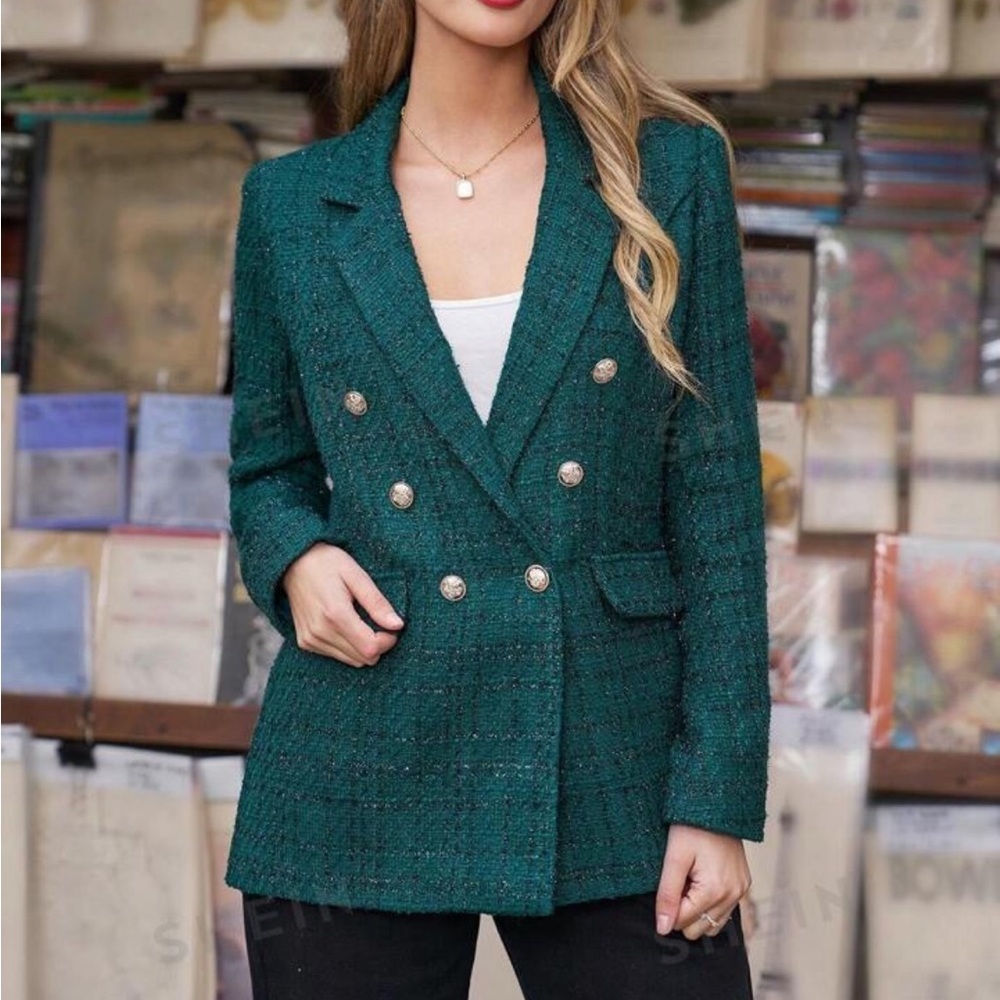 •SOLD• Elegant Green Tweed Blazer